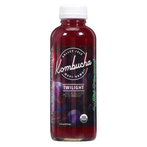 Valley Isle Kombucha, Twilight Huckleberry Plus Elderberry, 16 Oz (Case Of 6) Valley Isle Kombucha