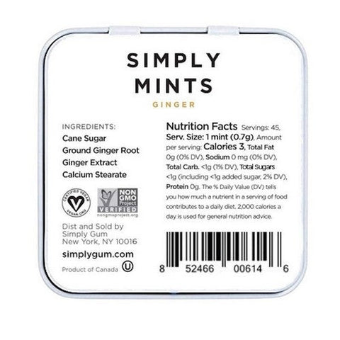 Simplygum, Ginger Mints, 30 Count (Case Of 6) Simplygum