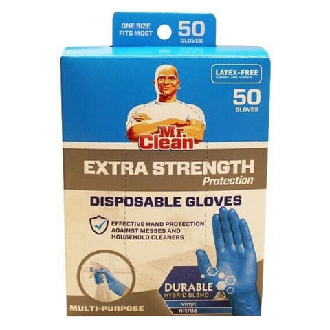 Disposable Gloves Extra Strength Latex Free 50 Count (Case Of 4) by Mr. Clean