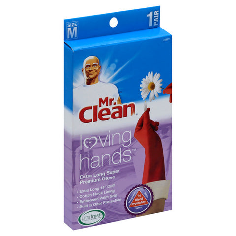 Loving Hands Gloves Extra Long Super Premium Medium 1 Count (Case Of 6) by Mr. Clean