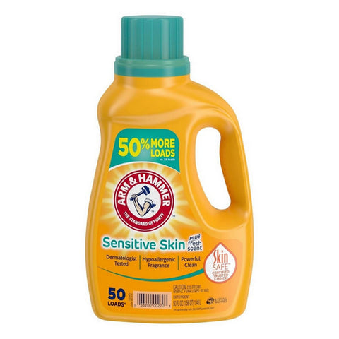 Sensitive Skin Plus Fresh Scent 50 Loads Liquid Laundry Detergent 50 Oz (Case Of 8) by Arm & Hammer