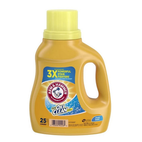 Plus Oxi Clean Fresh Scent Liquid Laundry Detergent 32.5 Oz / 25 Loads (Case Of 8) by Arm & Hammer