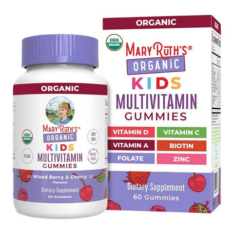 Berry Cherry Organic Kids Multivitamin Gummies 60 Count by MaryRuth's