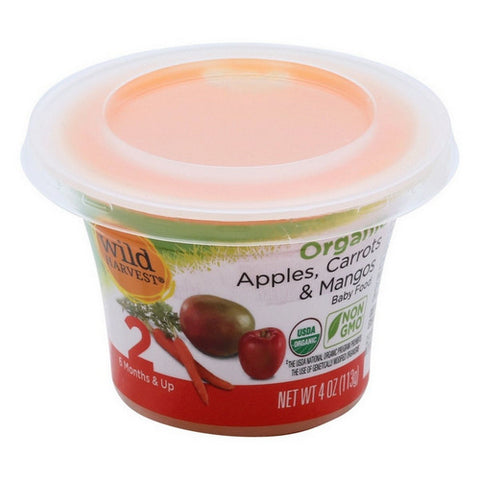 Organic Apples Carrots and Mangos Baby Food 4 Oz (Case Of 12) by Wild Harvest