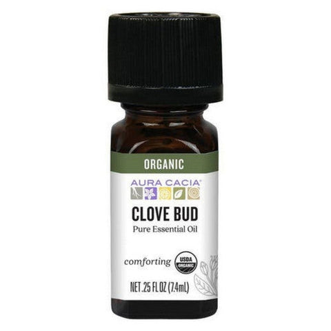 Aura Cacia, Aura Cacia Organic Clove Bud Essential Oil, 0.25 Oz