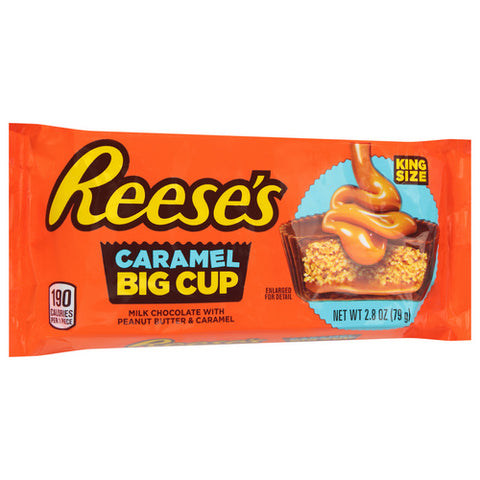 Big Cup Milk Chocolate Peanut Butter Caramel Cups King Size Candy 2.8 Oz (Case Of 16) by Reese's