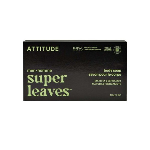 Super Leaves Men Body Bar Soap Matcha And Bergamot 4 Oz by Attitude