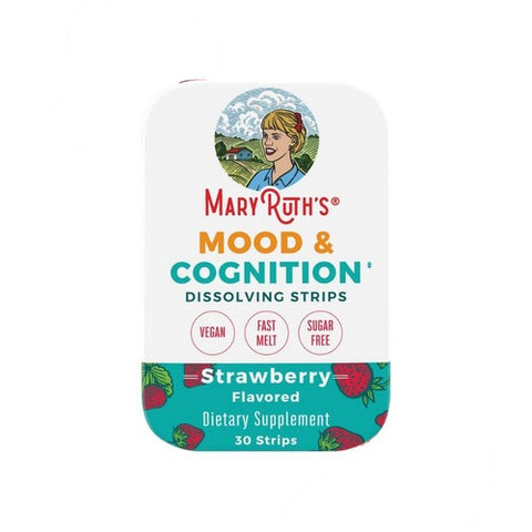 Mood And Cognition Dissolvable Strips Strawberry 30 Count by MaryRuth's