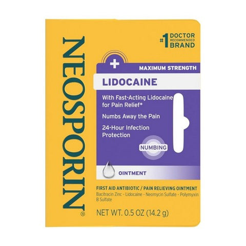 Maximum Strength Plus Lidocaine First Aid Triple Antibiotic Ointment 0.5 Oz by Neosporin