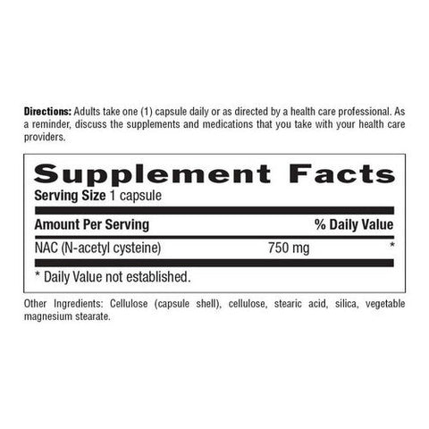 Country Life, NAC (N-Acetyl Cysteine), 750 MG, 60 Caps Country Life