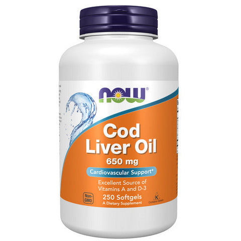 Now Foods, Cod Liver Oil, 650 Mg, 250 Softgels