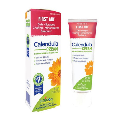 Boiron, Calendula Cream First Aid Cuts-Scrapes Chafing-Minor Burns-Sunburn, 2.5 Oz