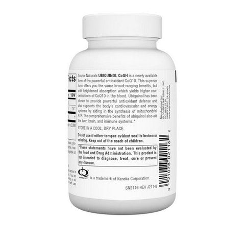 Source Naturals, Ubiquinol Co QH, 100mg, 60 softgels Source Naturals