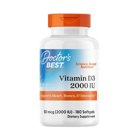 Doctors Best, Vitamin D3, 2000 IU, 180 Softgels