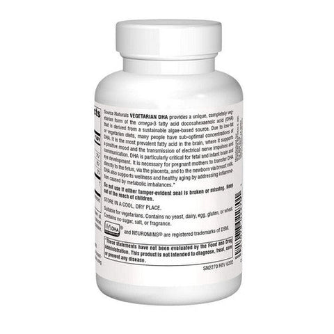 Source Naturals, Vegetarian DHA With Neuromins, 200 Mg, 120 Softgels Source Naturals