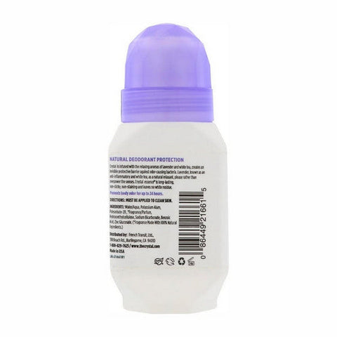 Crystal, Mineral Deodorant Roll On, Lavender & White Tea 2.25 oz
