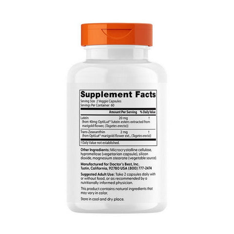 Doctors Best, Lutein, 10 mg, 120 vcaps