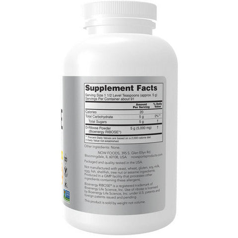 Now Foods, D-Ribose Powder 100% Pure, 1 lb Now Foods