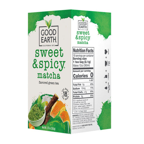 Good Earth Teas, Green Tea Matcha Sweet And Spicy, 18 Bags