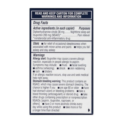 Advil, Pm Pain Reliever Nighttime Sleep-Aid Coated, 40 Caplets Advil