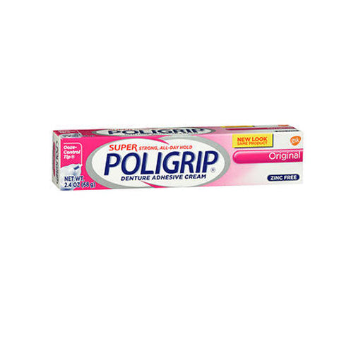 Abreva, Super Poligrip Denture Adhesive Cream, Original 2.4 oz